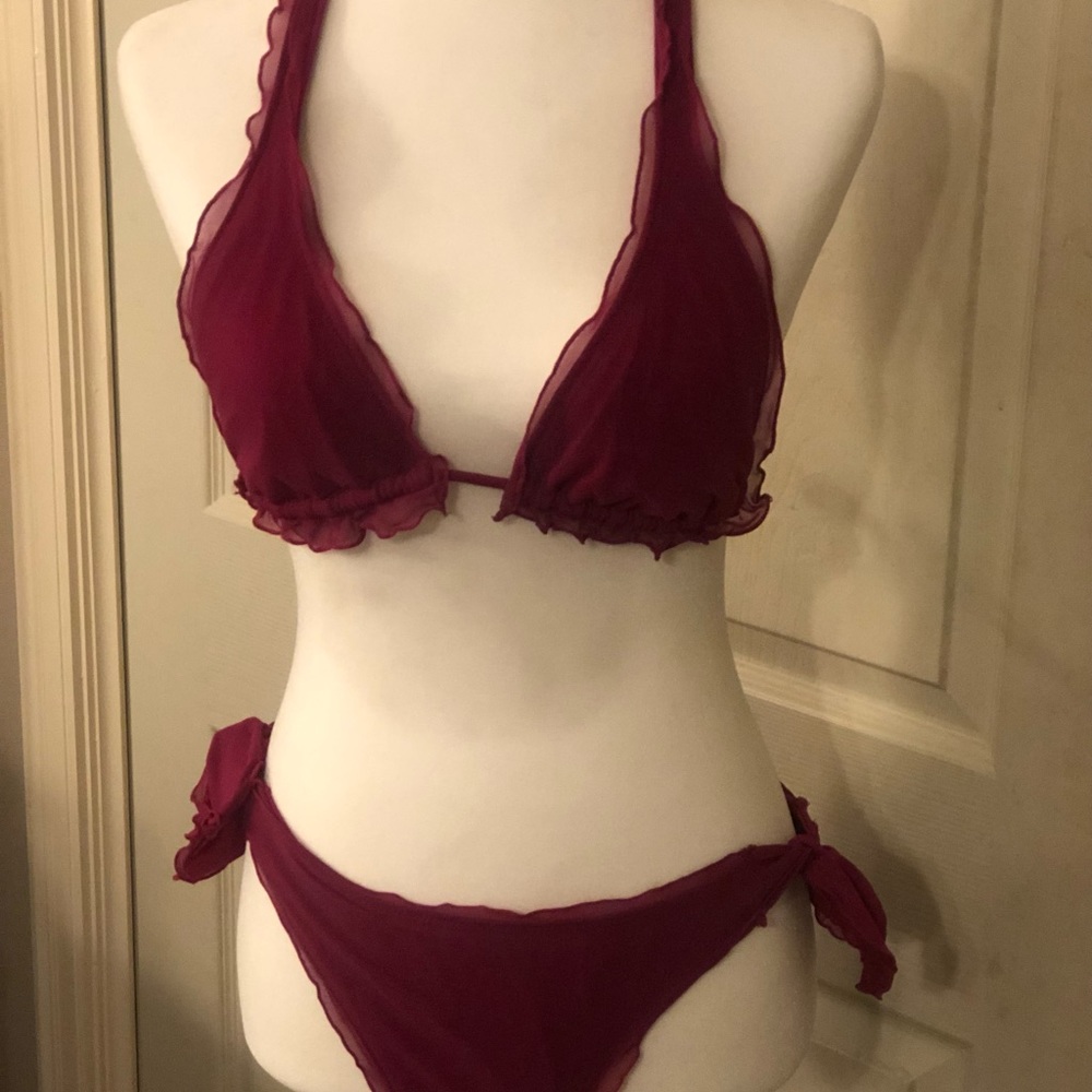 Victoria’s Secret ruffled edge bikini.